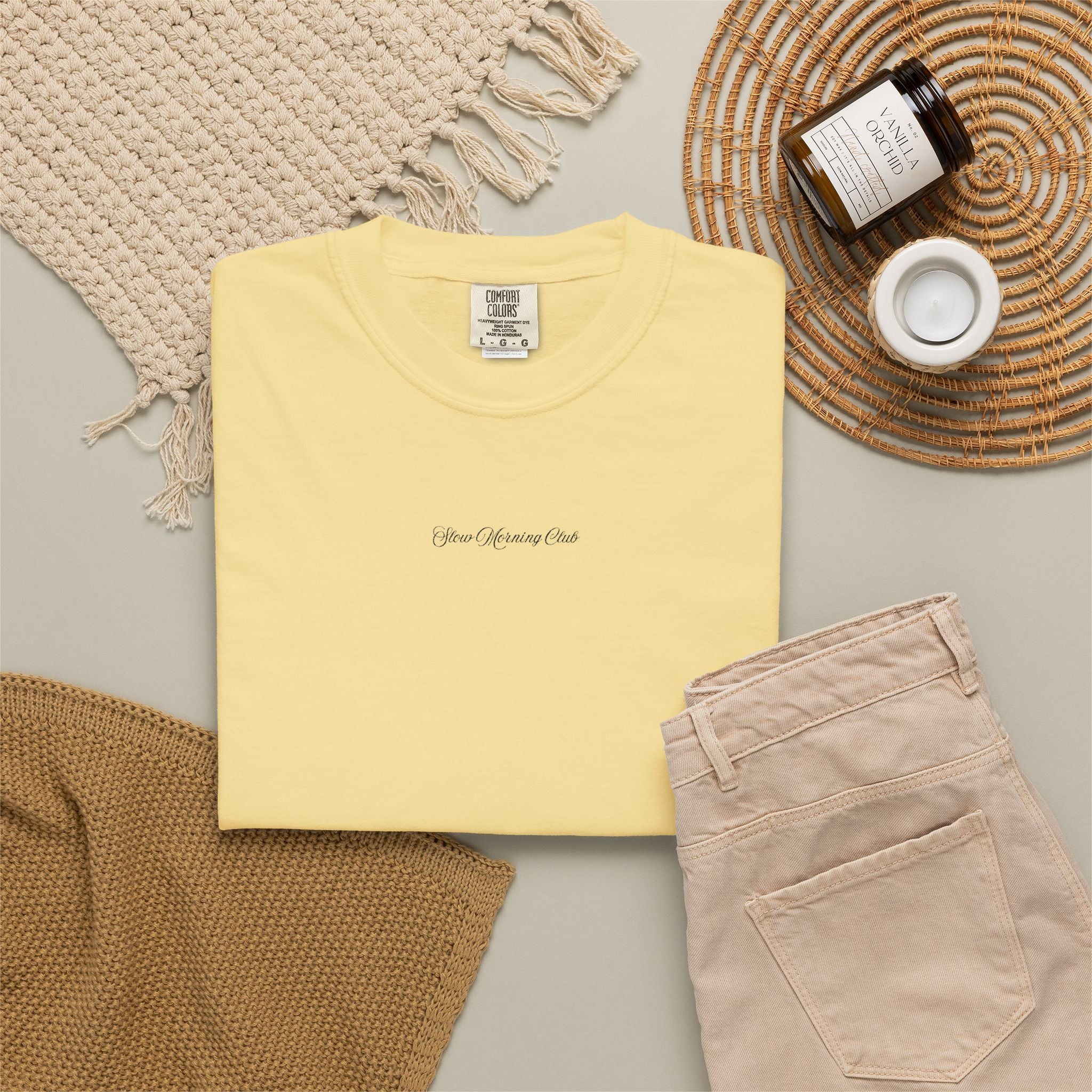 Slow Morning Club Embroidered Tee