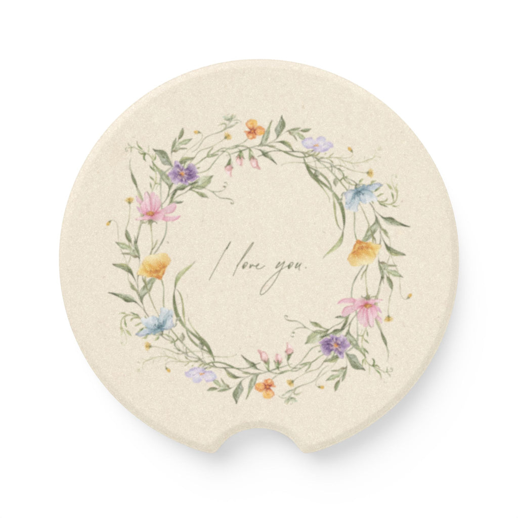 I Love You Soapstone Car Coaster