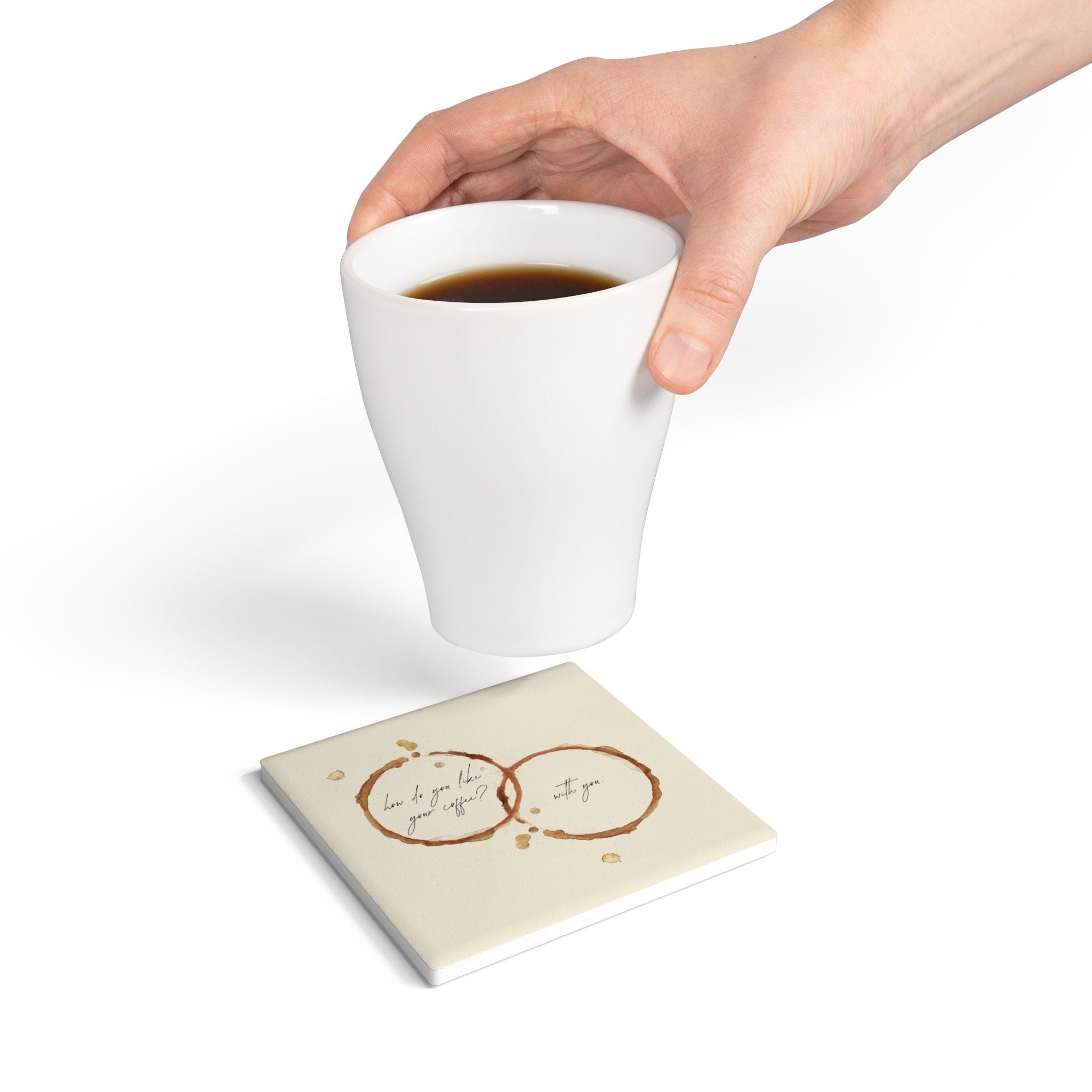 Coffee Conversation Ceramic Coaster
