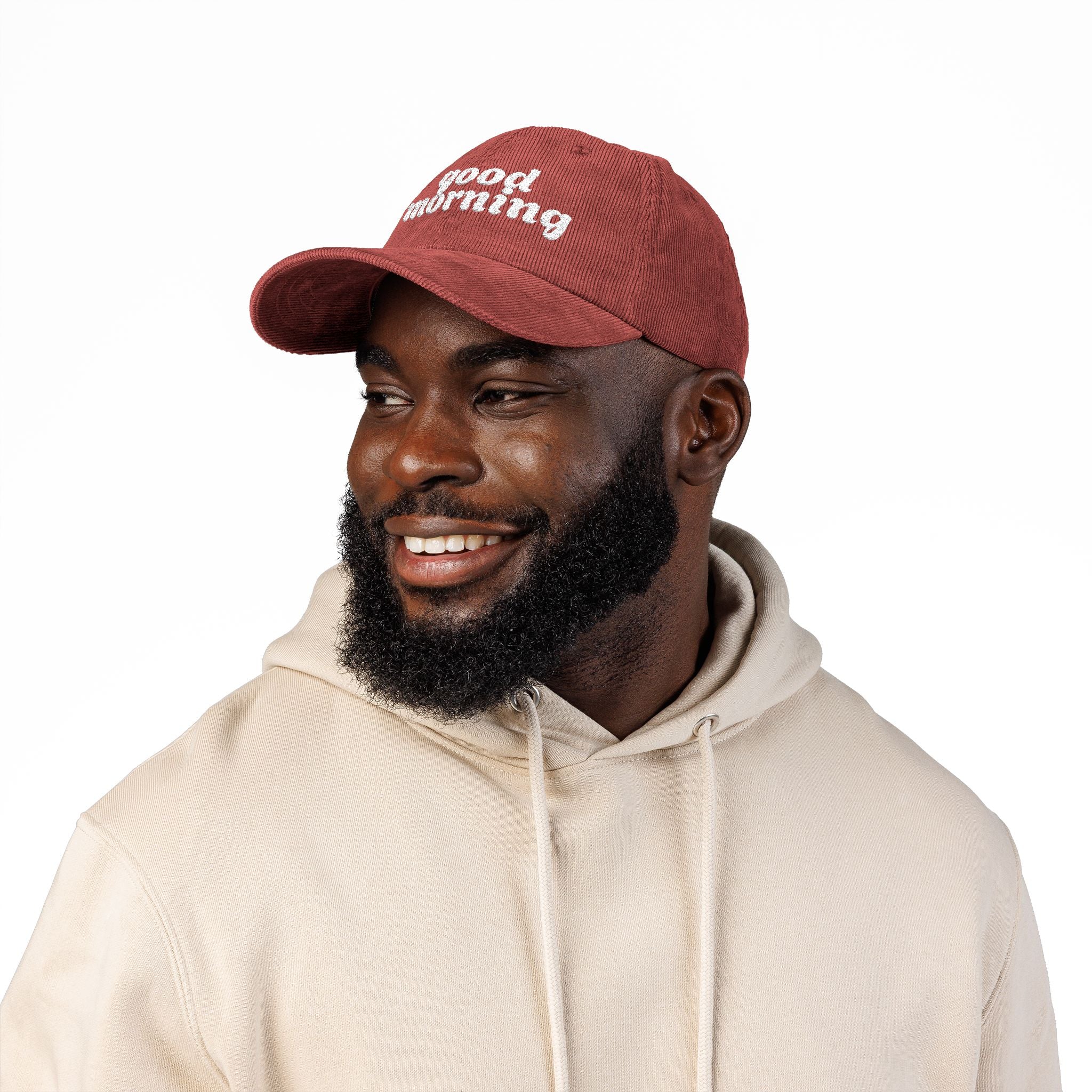 Good Morning Embroidered Vintage Corduroy Cap