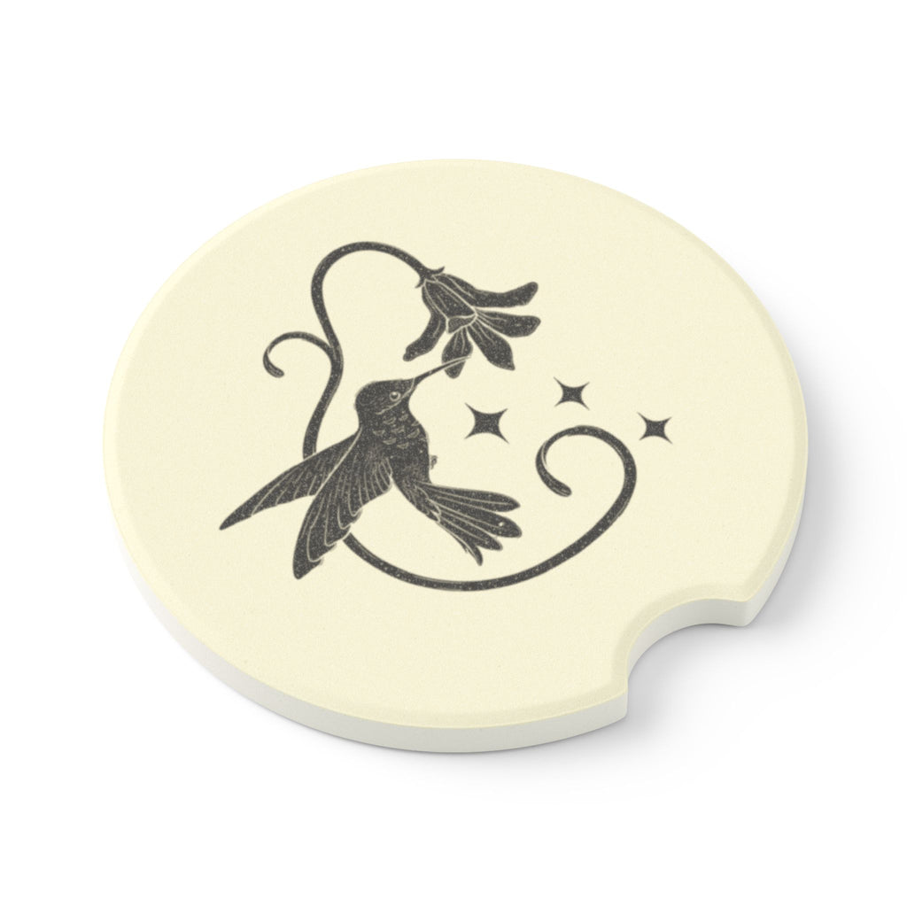 Linocut Hummingbird Car Coaster