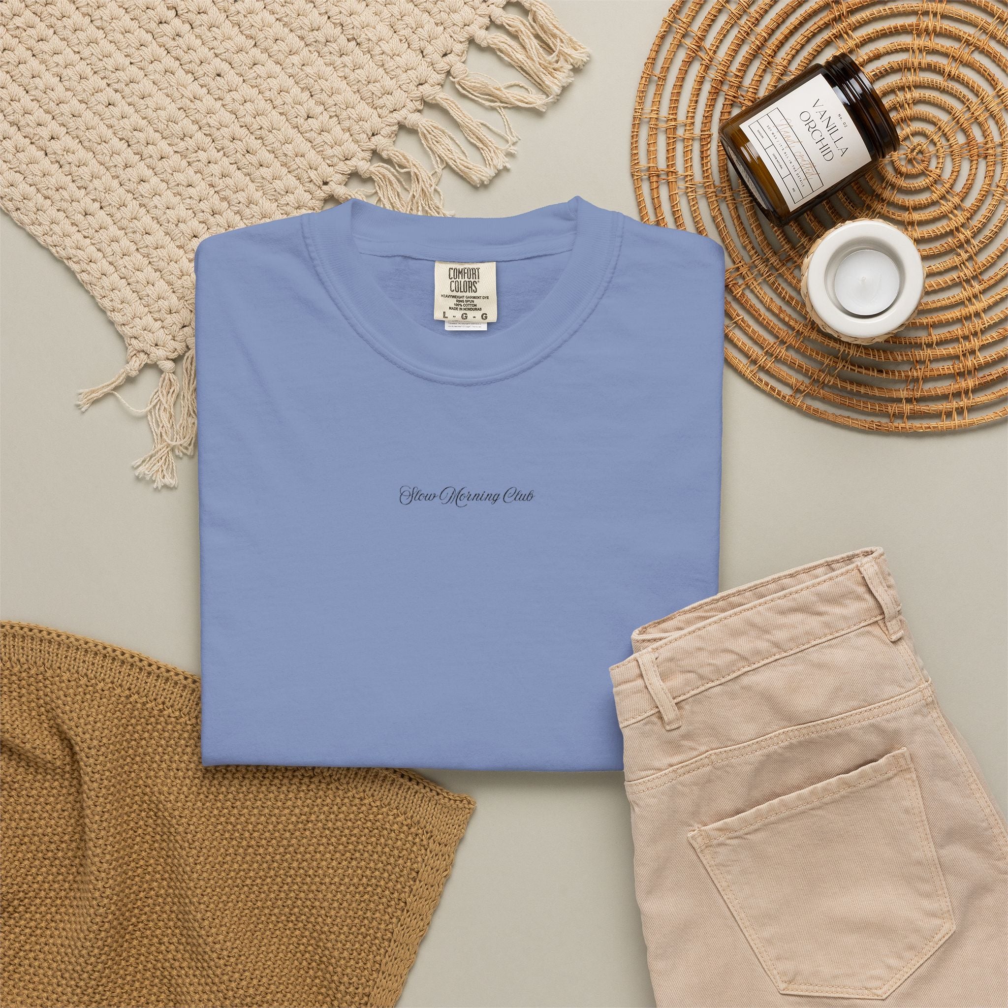 Slow Morning Club Embroidered Tee