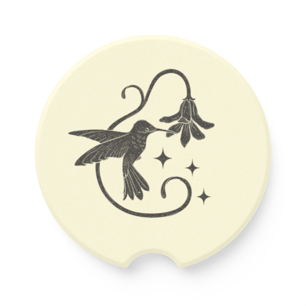 Linocut Hummingbird Car Coaster