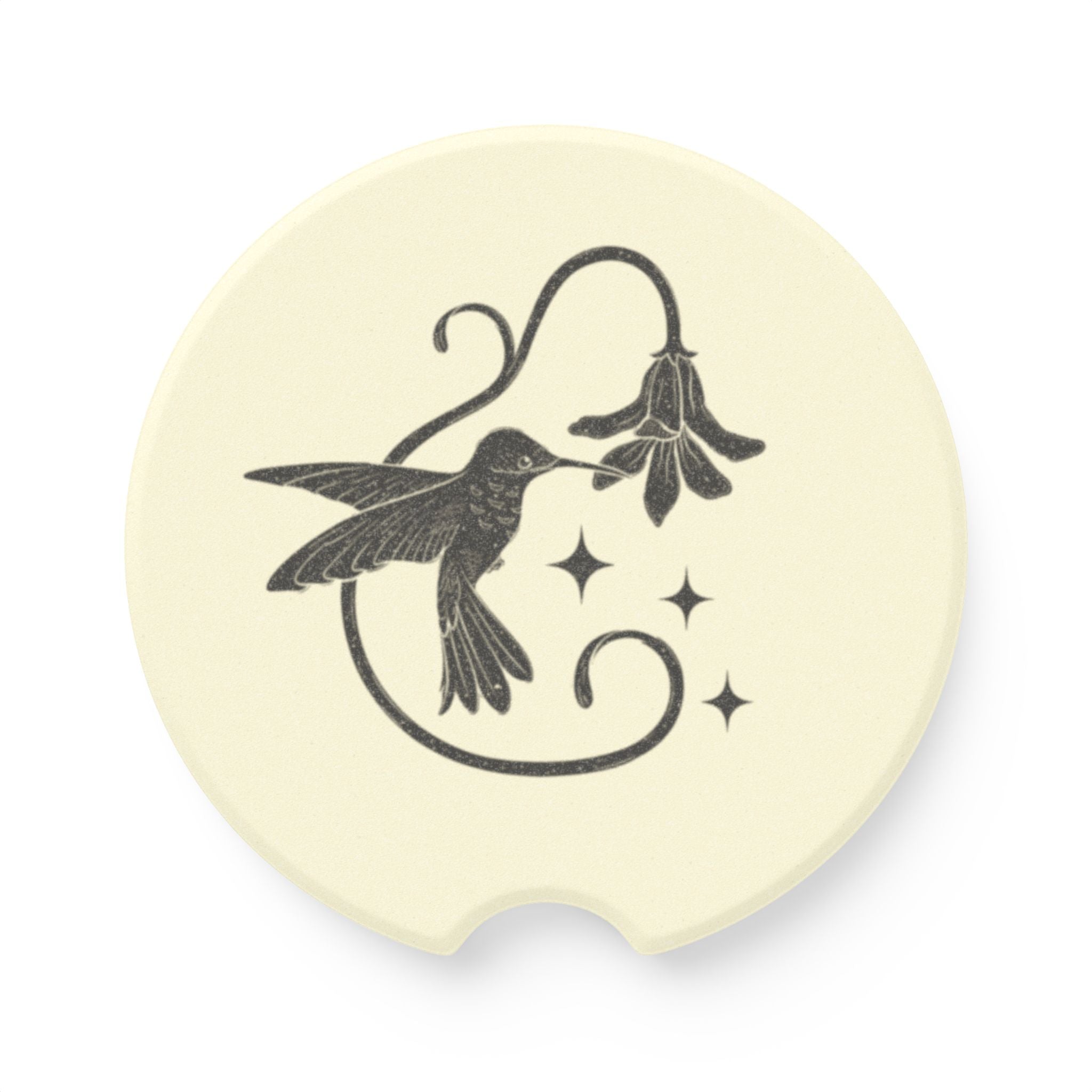 Linocut Hummingbird Car Coaster
