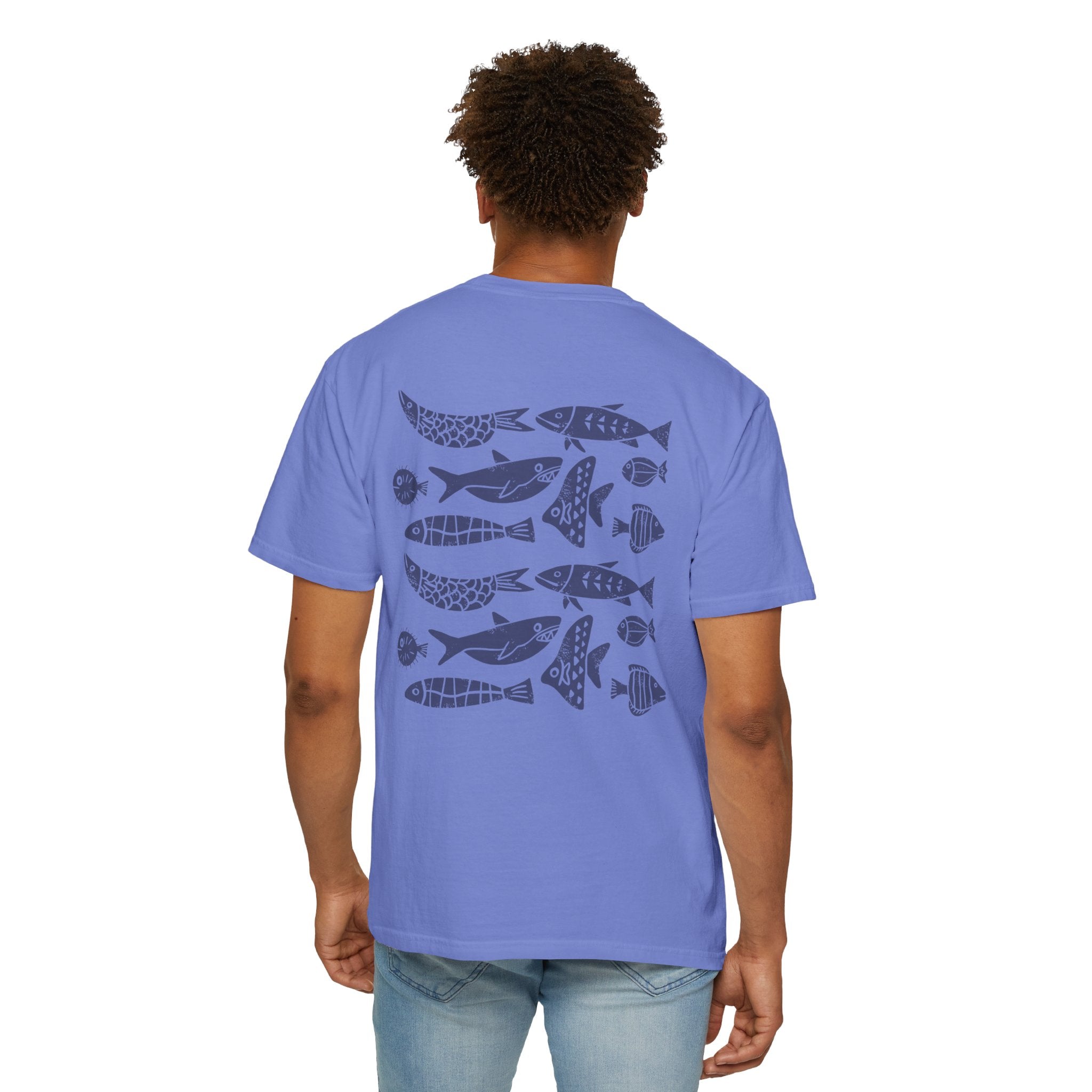 Linocut Style Fish | Graphic T-Shirt