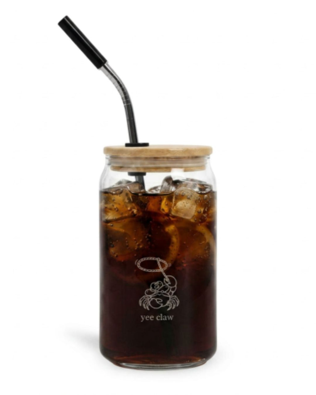 Engraved Yee Claw Iced Coffee Glass