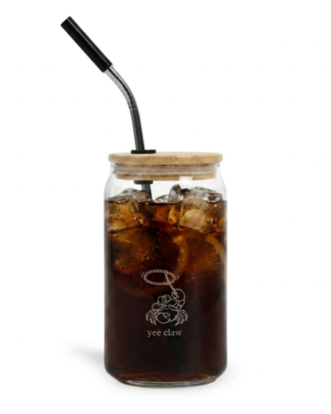 Engraved Yee Claw Iced Coffee Glass
