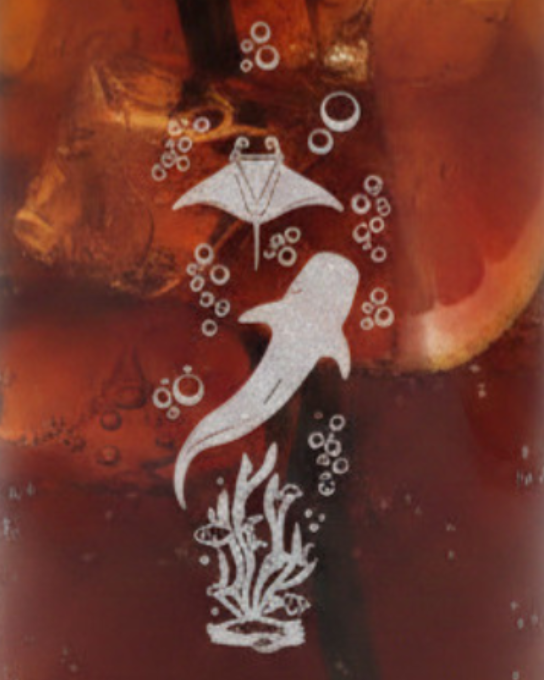 Engraved Ocean Scene Iced Coffee Glass