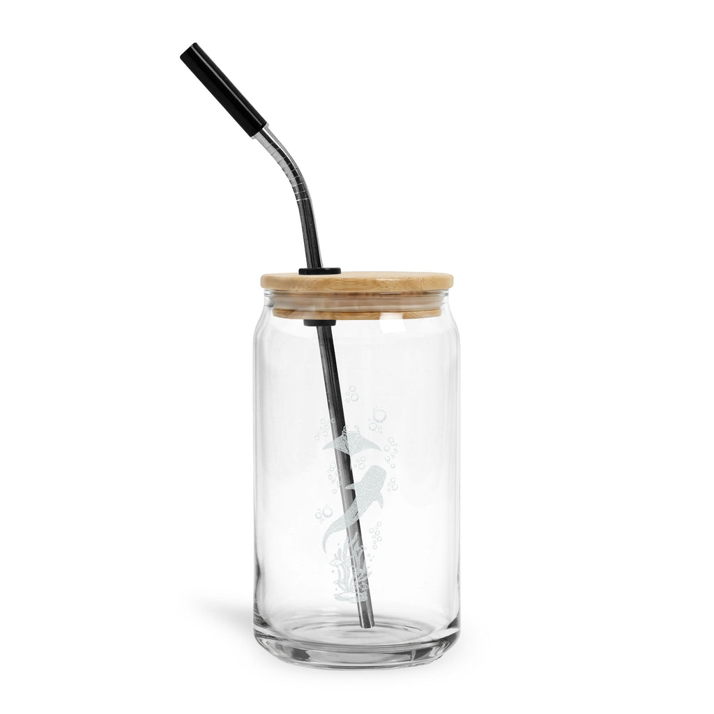 Engraved Ocean Scene Iced Coffee Glass