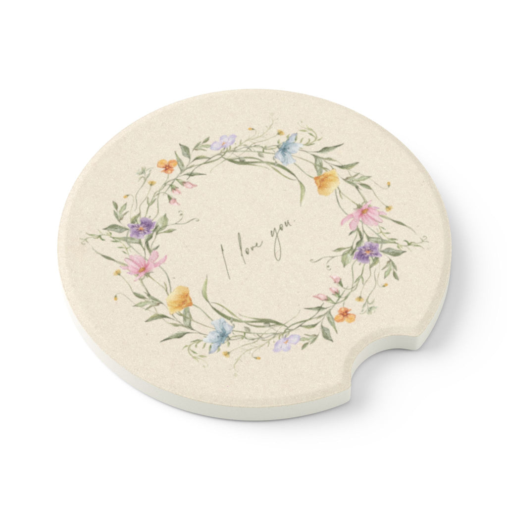 I Love You Soapstone Car Coaster