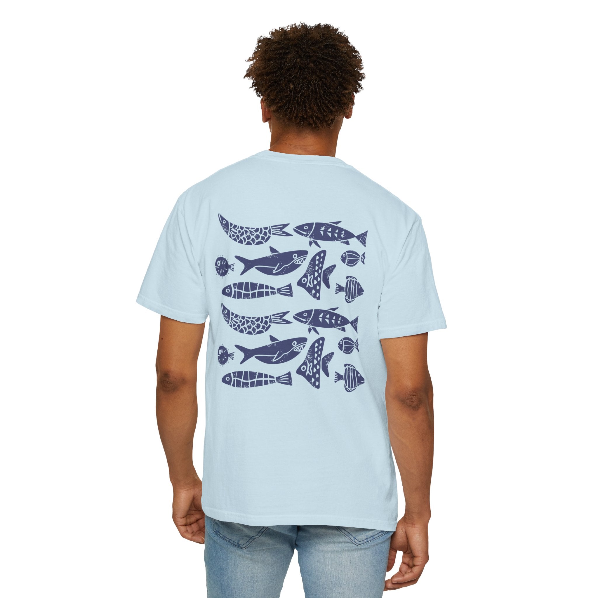 Linocut Style Fish | Graphic T-Shirt