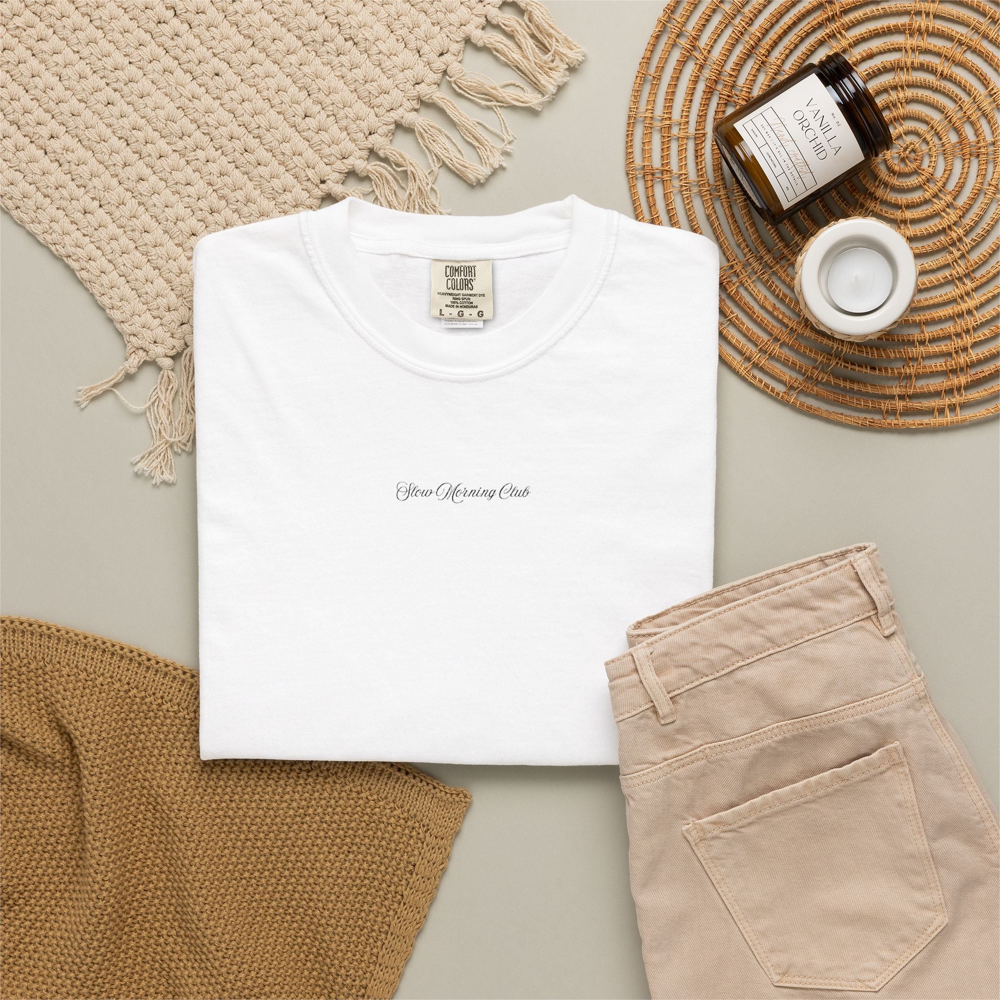 Slow Morning Club Embroidered Tee