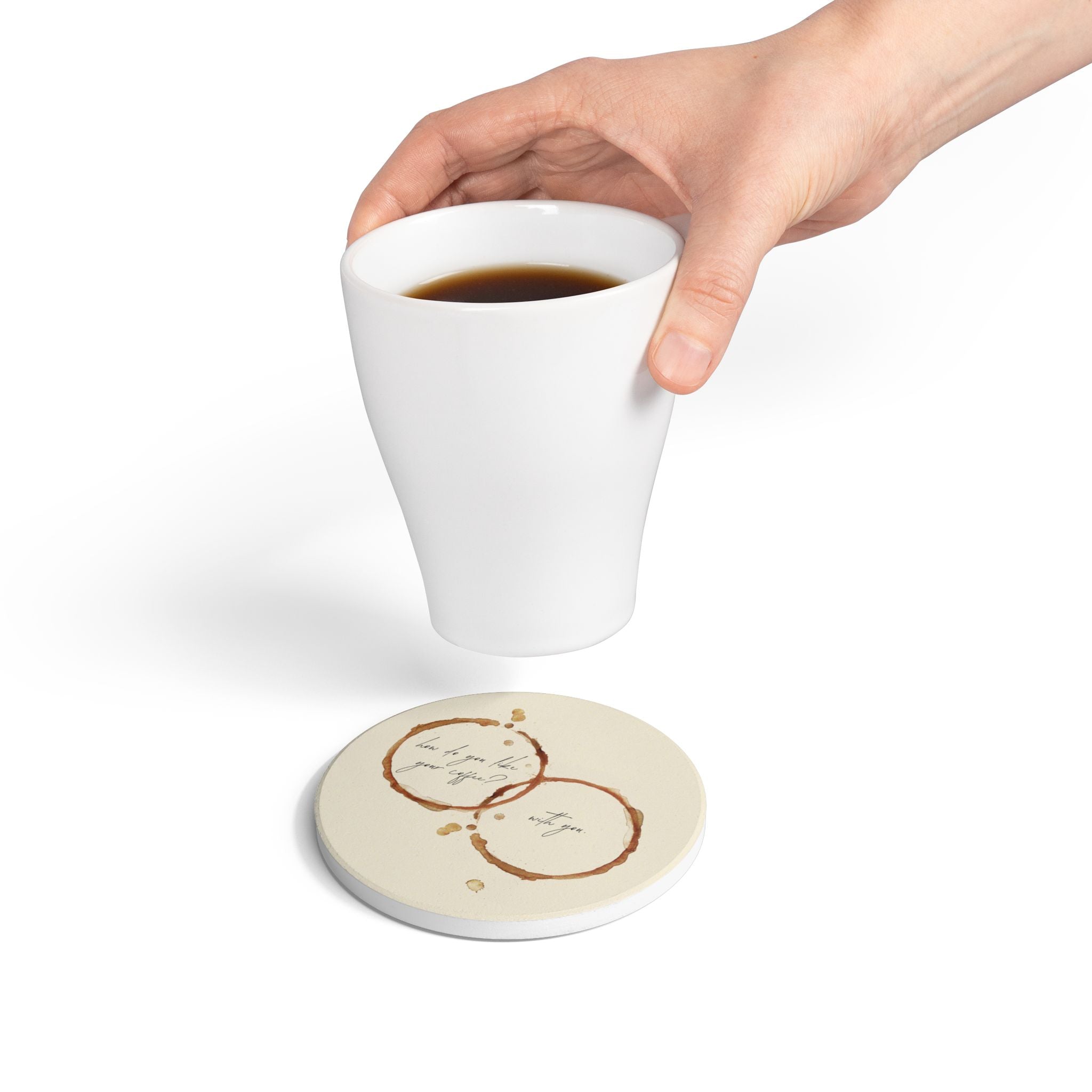 Coffee Conversation Ceramic Coaster
